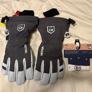New Hestra Alpine Pro Ski Snow Gloves Gray Size 7 (Small) S